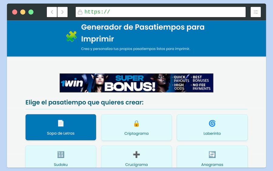 Crear pasatiempos para imprimir gratis