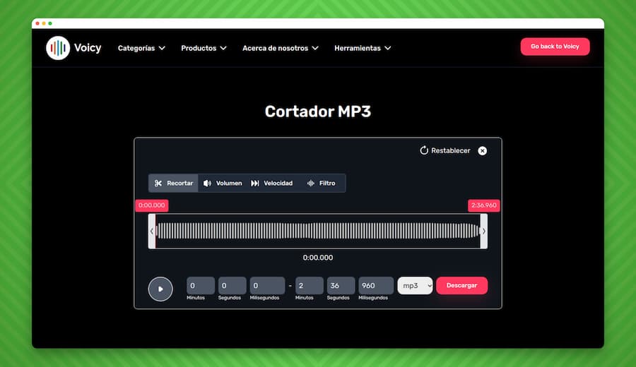 Cortador de MP3 de Voicy