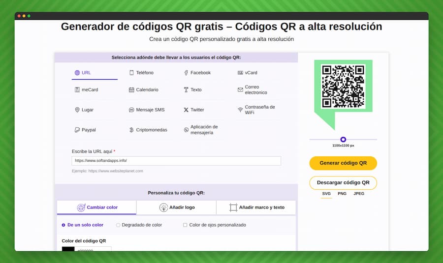 Generador de QR gratis