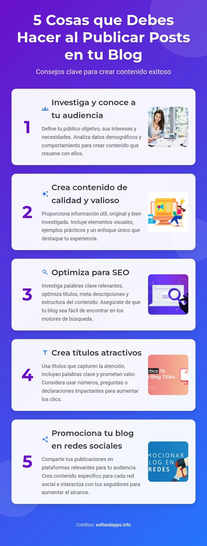 5 cosas que debes hacer al publicar posts en tu Blog