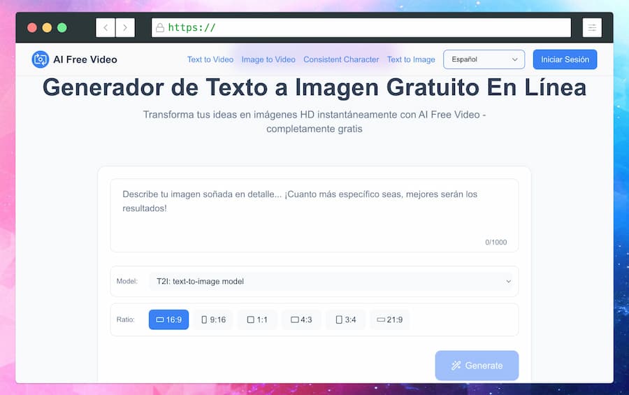 Generador de texto a imagen gratuito