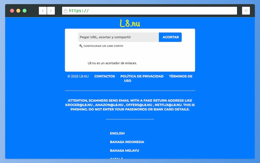 acortador de enlaces L8