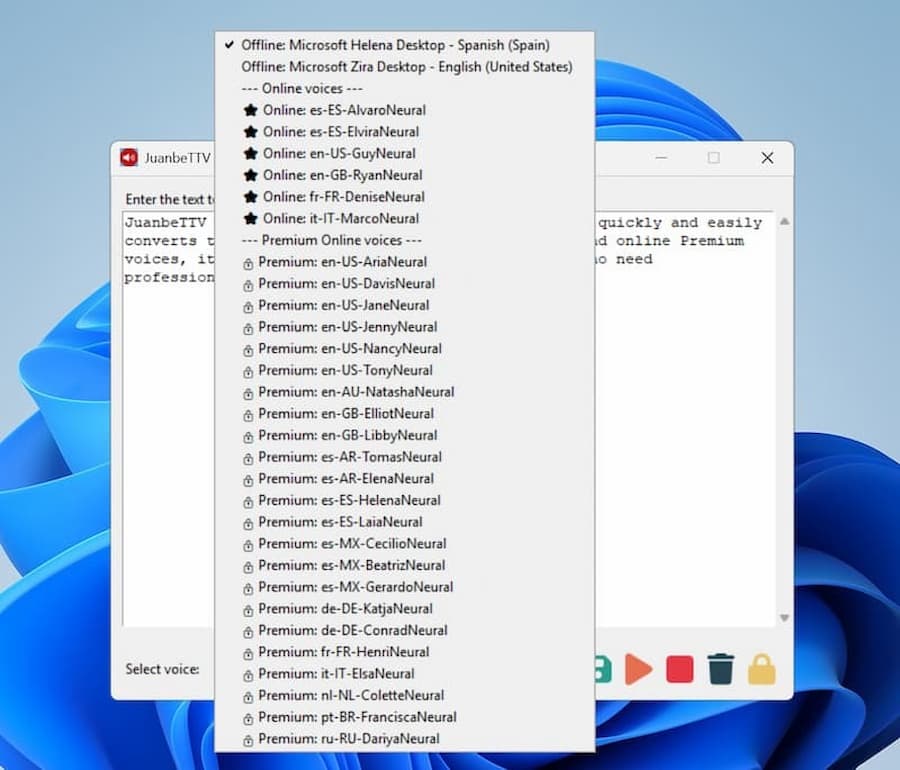JuanbeTTV: convierte texto a voz y guarda en MP3