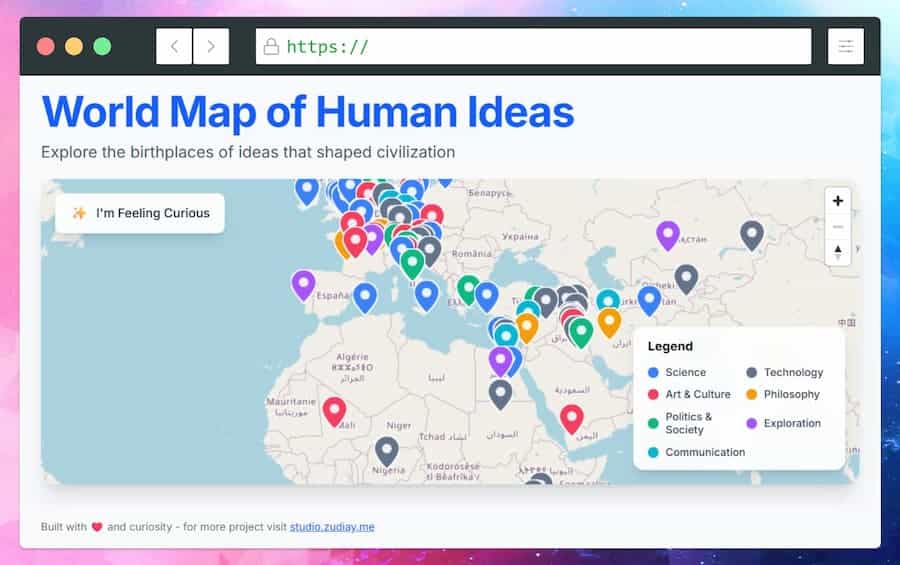 World Map of Human Ideas